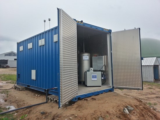 NeoZeo' Biogas upgrading module at a farm